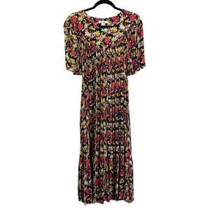 GO SOFTLY Dress House Patio Kaftan Muumuu Floral Textured Pull Over Full Sweep